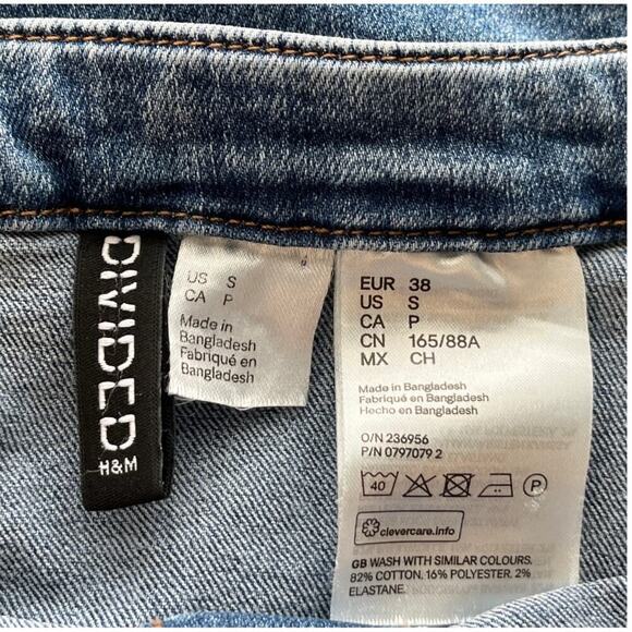 Divided H&M Womens S Blue Jean Bodycon Grunge Dress Casual/Beach - Picture 3 of 7